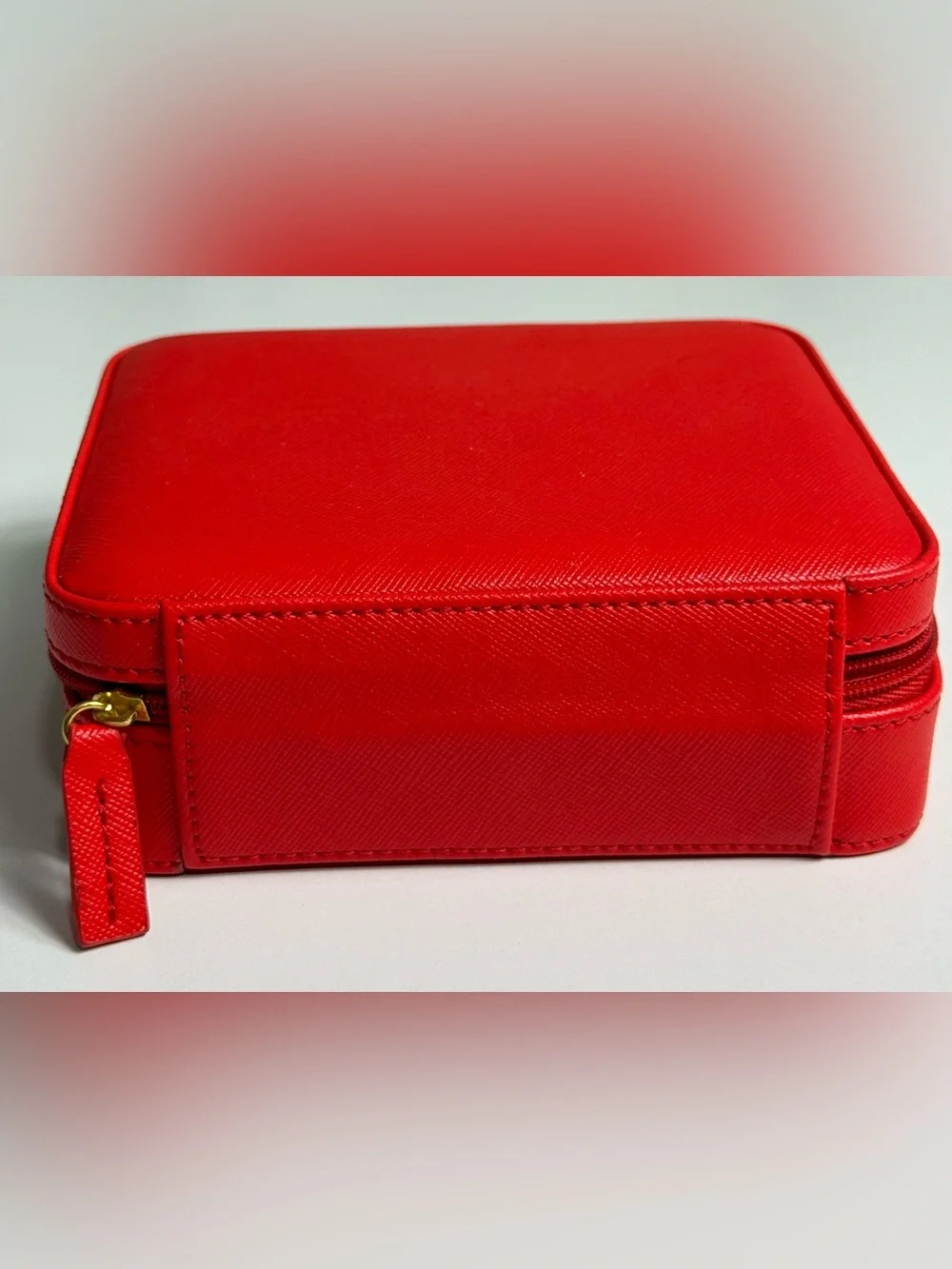 Red Velvet Travel Jewelry Hard Case - Compact Organizer